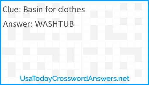Basin for clothes Answer