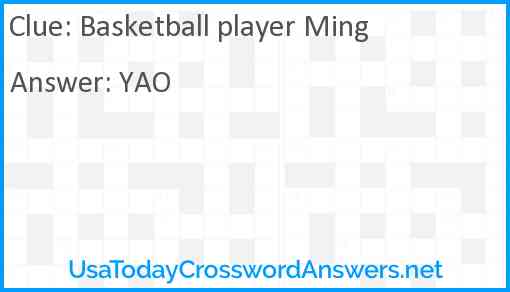 Basketball player Ming Answer