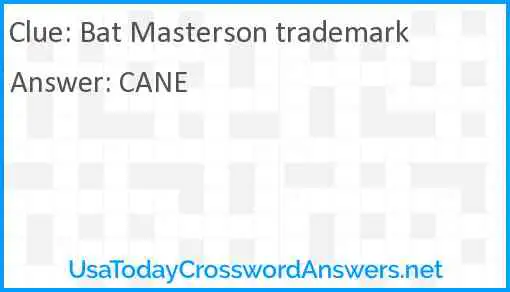 Bat Masterson trademark Answer