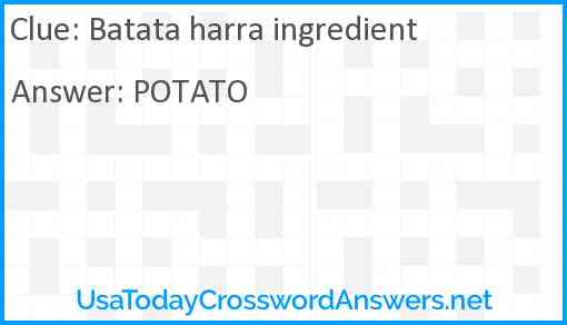Batata harra ingredient Answer