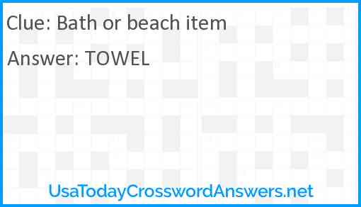Bath or beach item Answer