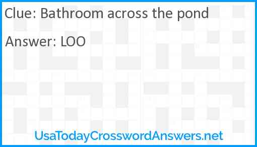 Bathroom across the pond Answer