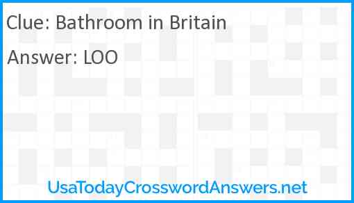 Bathroom in Britain Answer