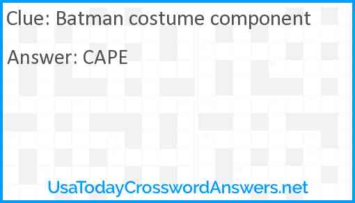 Batman costume component Answer