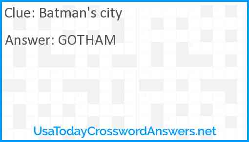 Batman's city Answer