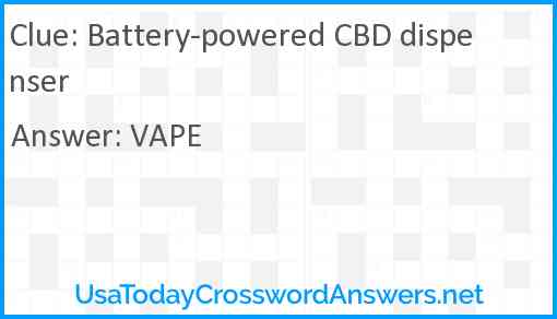 Battery-powered CBD dispenser Answer