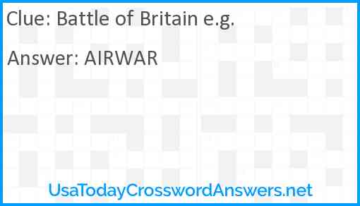 Battle of Britain e.g. Answer