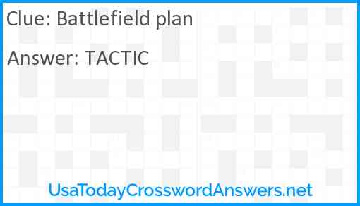 Battlefield plan Answer