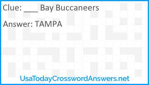 ___ Bay Buccaneers Answer