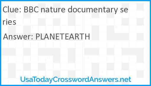 BBC nature documentary series Answer