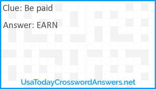 Be paid Answer