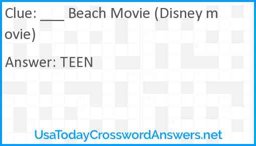 ___ Beach Movie (Disney movie) Answer