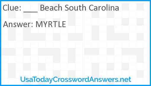___ Beach South Carolina Answer