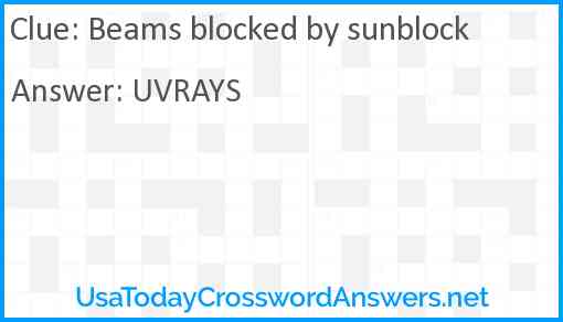 Beams blocked by sunblock Answer