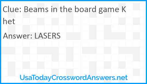 Beams in the board game Khet Answer