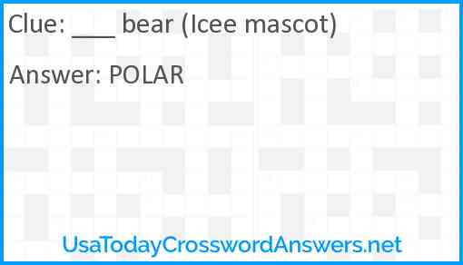 ___ bear (Icee mascot) Answer