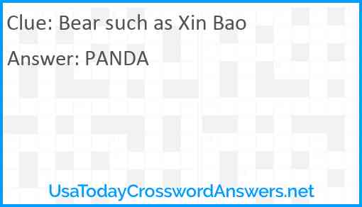 Bear such as Xin Bao Answer