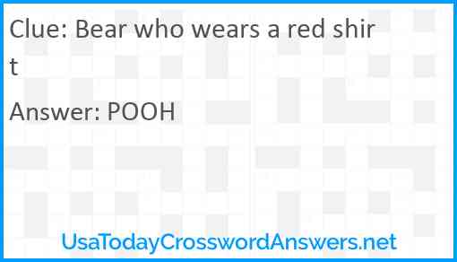 Bear who wears a red shirt Answer