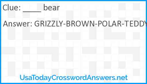 ____ bear Answer