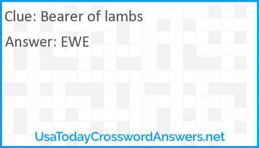 Bearer of lambs Answer