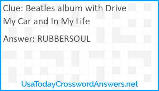 Beatles album with Drive My Car and In My Life Answer