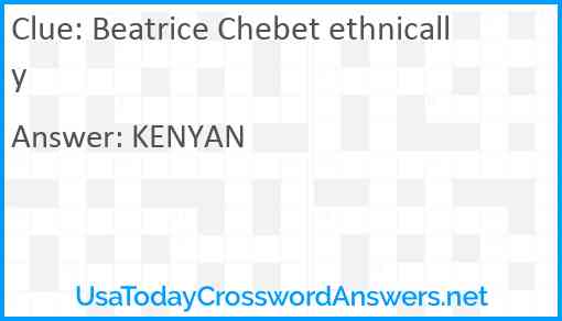 Beatrice Chebet ethnically Answer