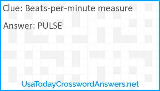 Beats-per-minute measure Answer