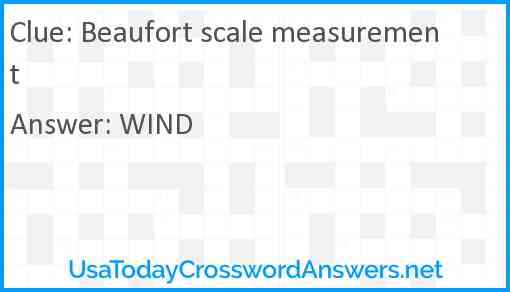 Beaufort scale measurement Answer