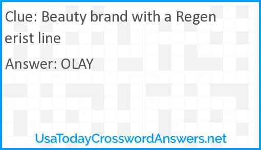 Beauty brand with a Regenerist line Answer