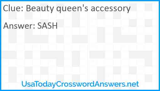 Beauty queen's accessory Answer