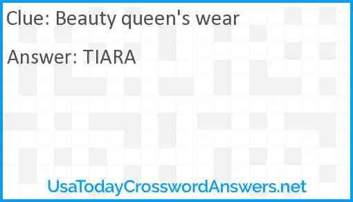 Beauty queen's wear Answer