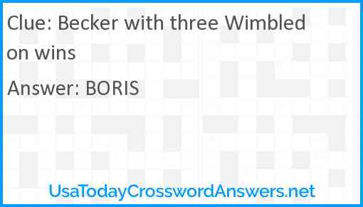 Becker with three Wimbledon wins Answer