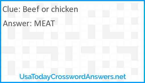 Beef or chicken Answer