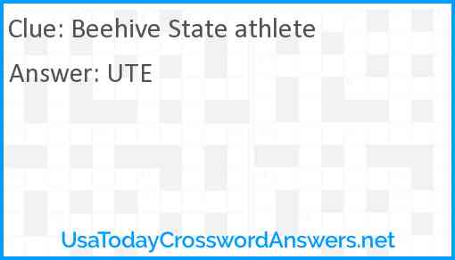 Beehive State athlete Answer