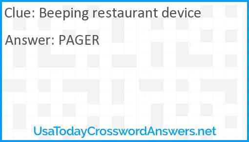 Beeping restaurant device Answer