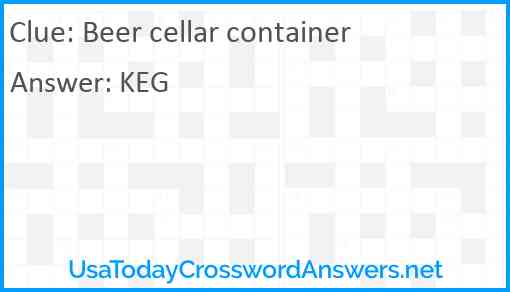 Beer cellar container Answer