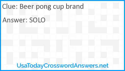 Beer pong cup brand Answer