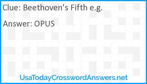 Beethoven's Fifth e.g. Answer