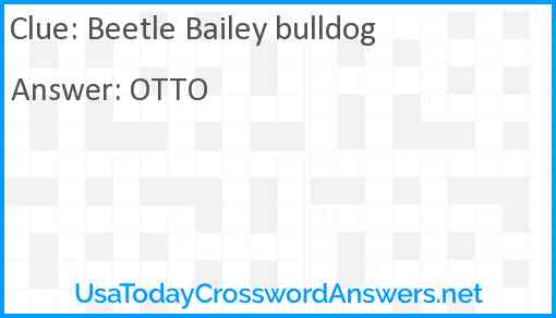 Beetle Bailey bulldog Answer