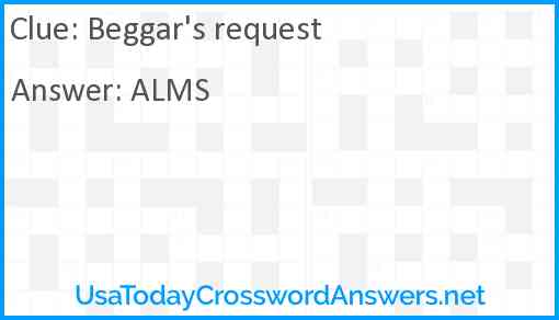 Beggar's request Answer