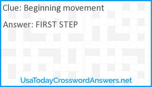 Beginning movement Answer