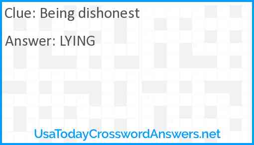 Being dishonest Answer