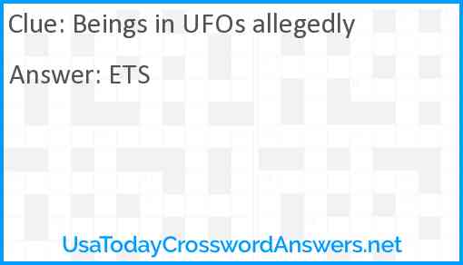 Beings in UFOs allegedly Answer