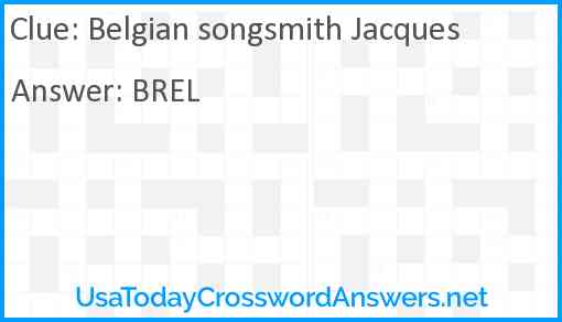 Belgian songsmith Jacques Answer