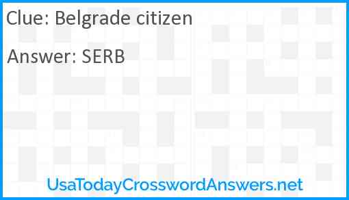 Belgrade citizen Answer