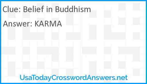 Belief in Buddhism Answer