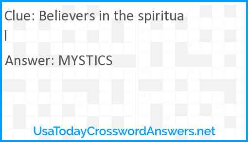 Believers in the spiritual Answer