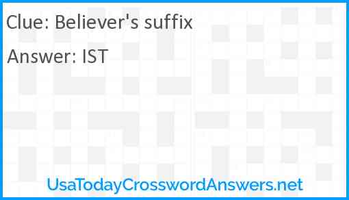 Believer's suffix Answer