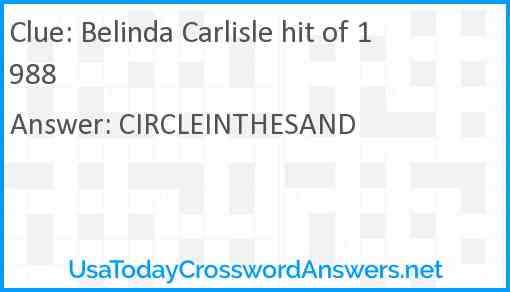 Belinda Carlisle hit of 1988 Answer