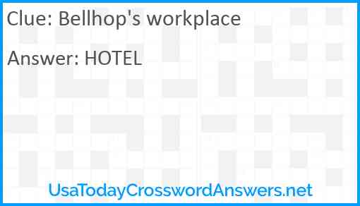 Bellhop's workplace Answer